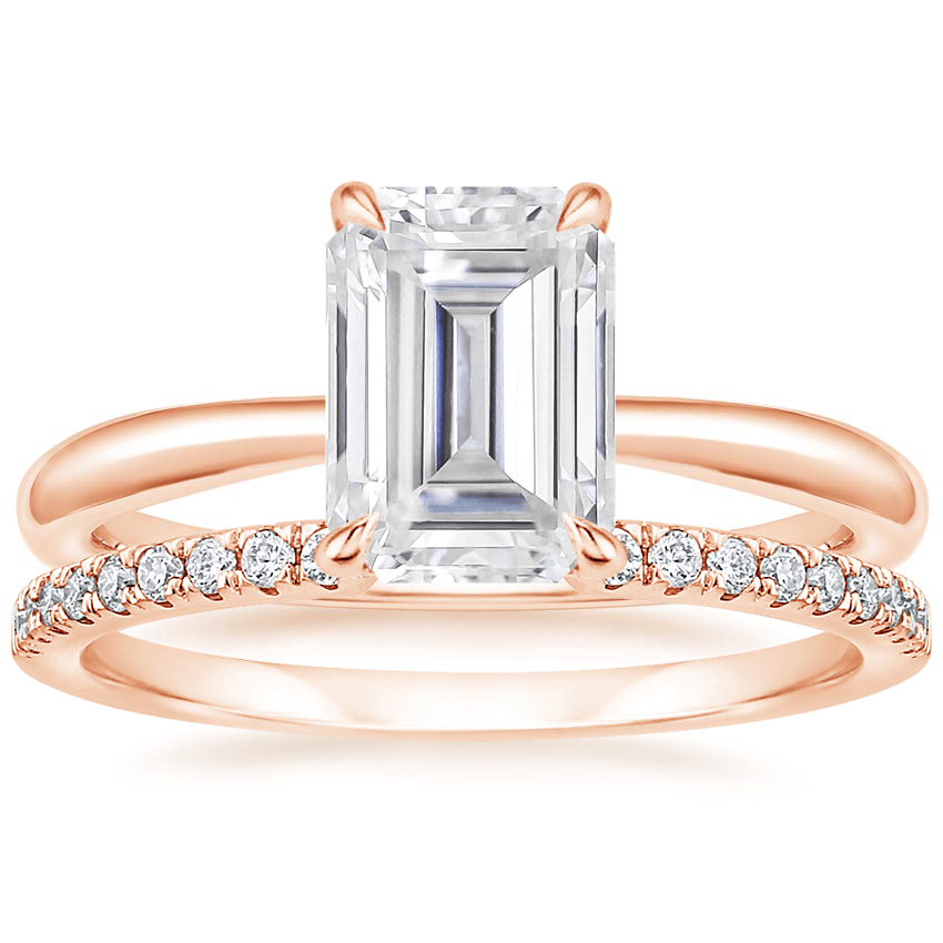 14KR Moissanite Freesia Ring with Sia Diamond Open Ring, top view