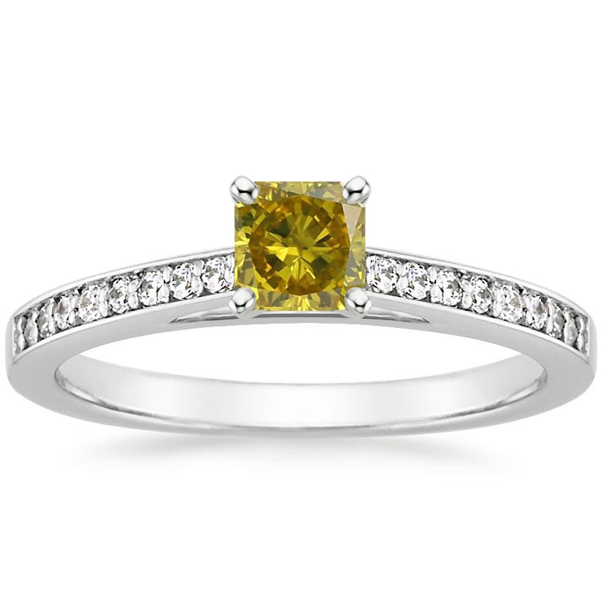 18K White Gold Starlight Channel Set Diamond Ring, large top view