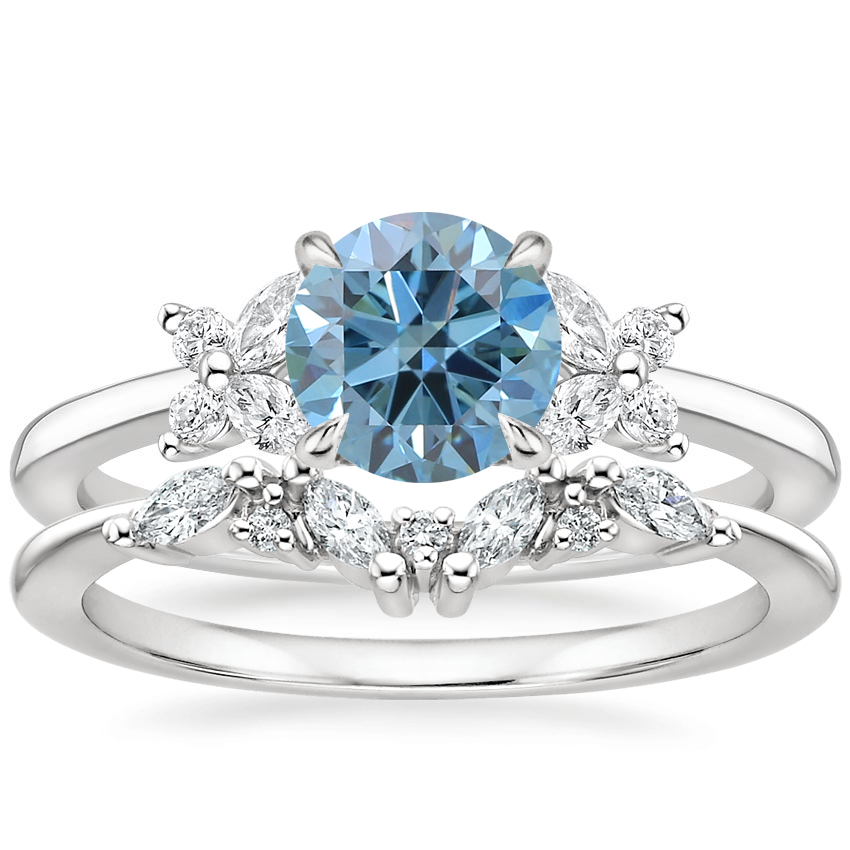 Platinum Mariposa Diamond Ring with Yvette Diamond Ring