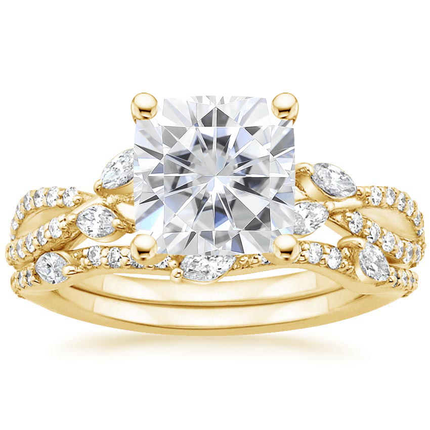 18KY Moissanite Luxe Willow Bridal Set (1/2 ct. tw.), top view