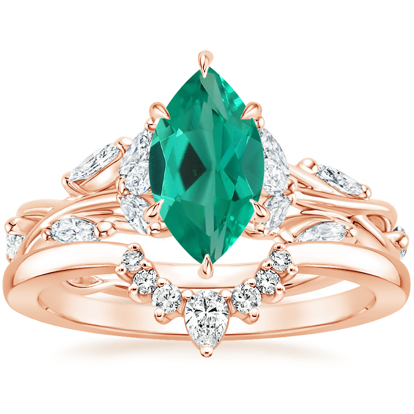 14K Rose Gold Secret Garden Diamond Ring (1/2 ct. tw.) with Lunette Diamond Ring