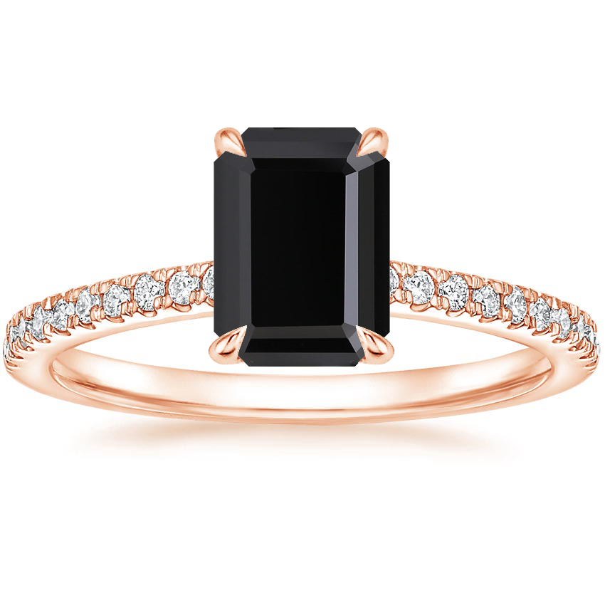 14K Rose Gold Demi Half Coverage Diamond Ring (1/5 ct. tw.), large top view