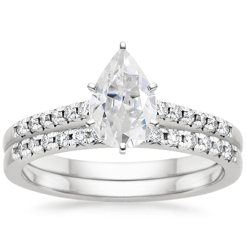 18KW Moissanite Sonora Diamond Bridal Set (1/4 ct. tw.), top view