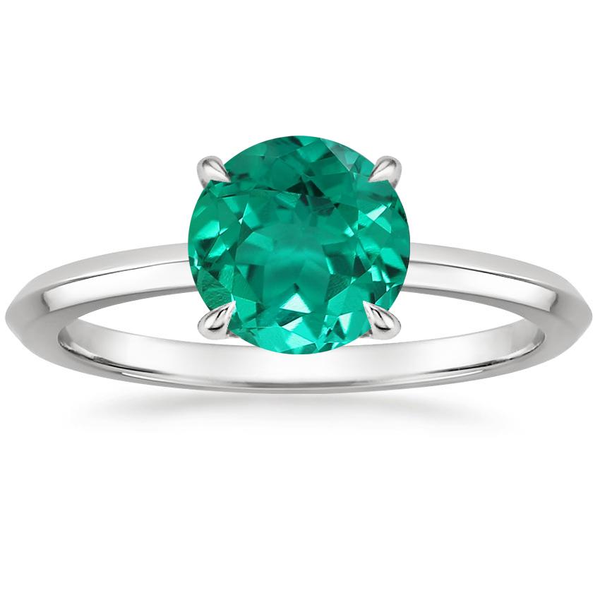 18K White Gold Hazel Solitaire Ring, large top view
