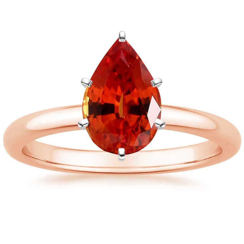 14K Rose Gold Comfort Fit 2mm Six-Prong Solitaire Ring, large top view