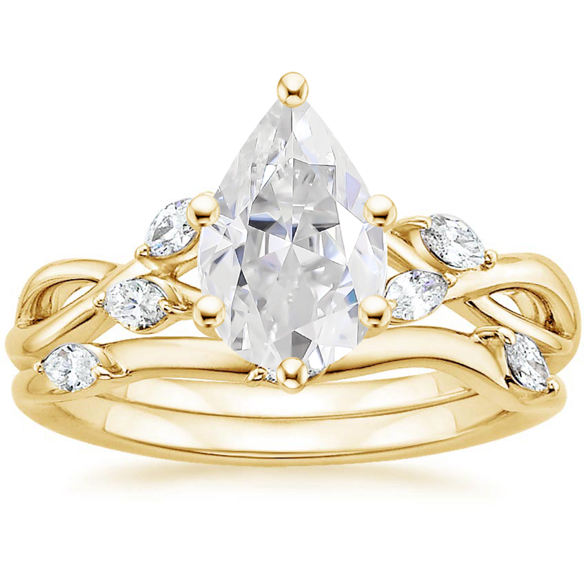 18KY Moissanite Willow Bridal Set (1/4 ct. tw.), top view