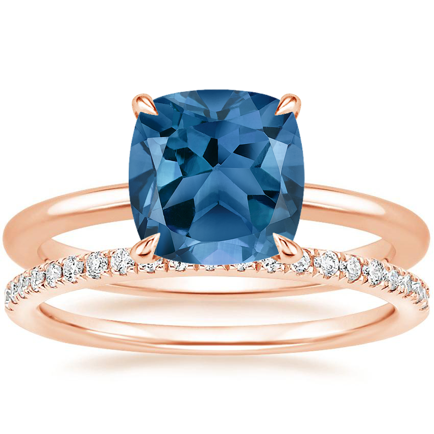 14K Rose Gold Secret Halo Diamond Ring with Ballad Diamond Ring (1/6 ct. tw.)