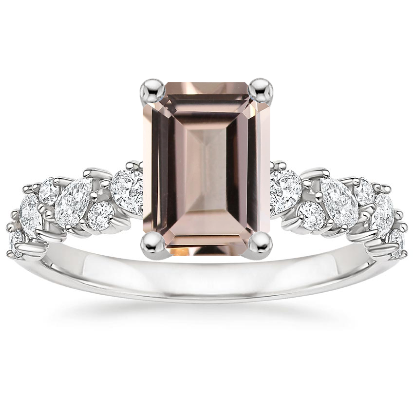 18K White Gold Olivetta Diamond Ring, large top view