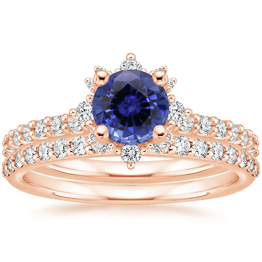 14KR Sapphire Arabella Diamond Bridal Set (1/2 ct. tw.), top view