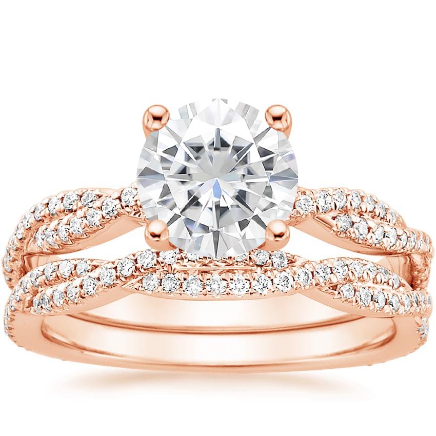 14KR Moissanite Petite Luxe Twisted Vine Bridal Set (1/2 ct. tw.), top view