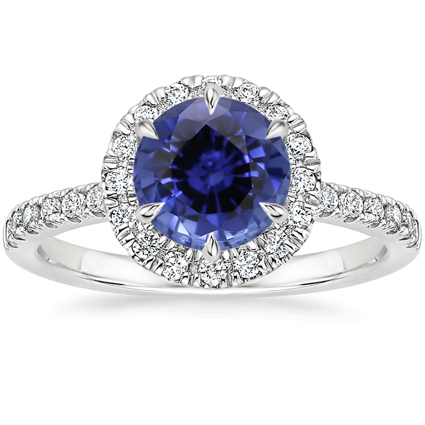Sapphire Bliss Halo Diamond Ring (1/3 ct. tw.) in 18K White Gold