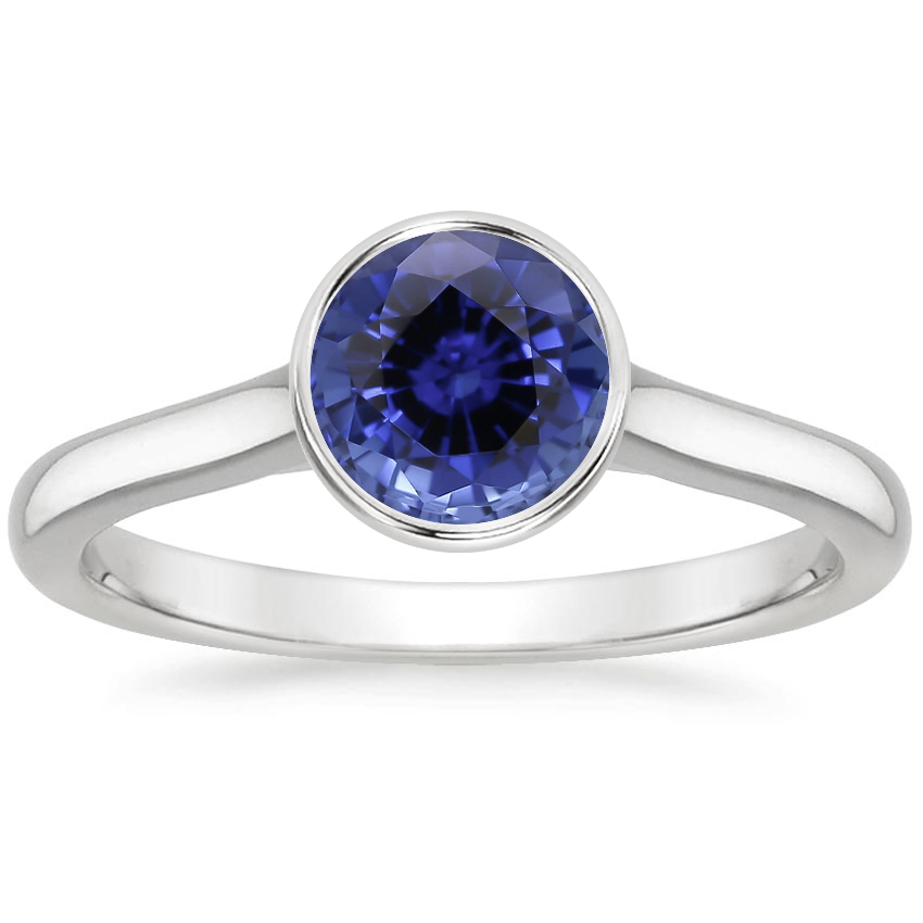 Sapphire Luna Ring In 18k White Gold