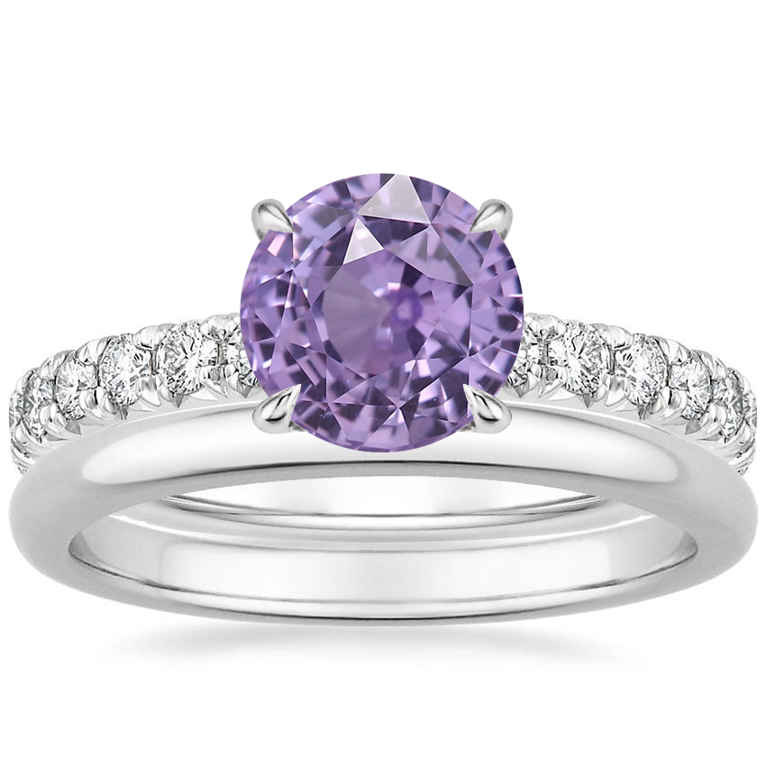 Platinum Olympia Diamond Ring with 2mm Comfort Fit Wedding Ring