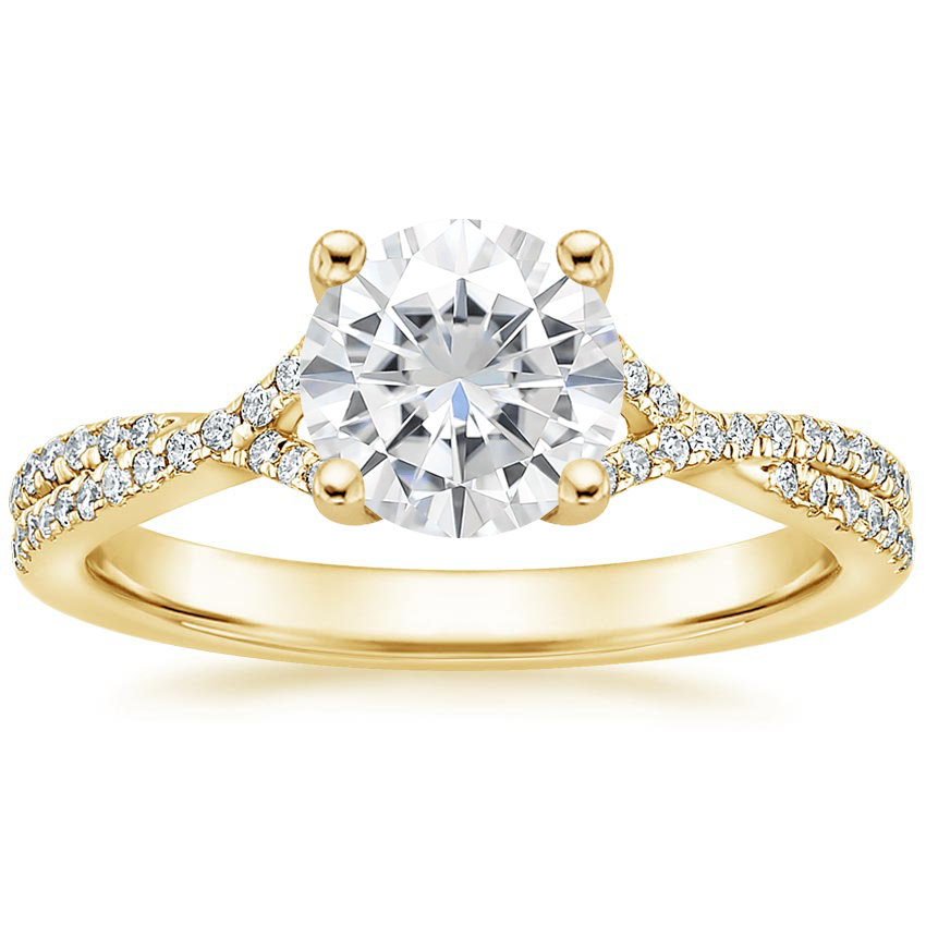 Yellow Gold Moissanite Serenity Diamond Ring