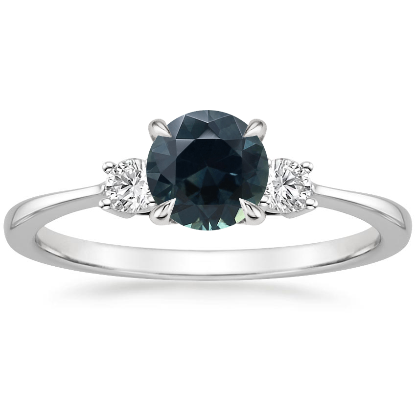 Sapphire Petite Selene Three Stone Diamond Ring (1/10 ct. tw.) in 18K White Gold