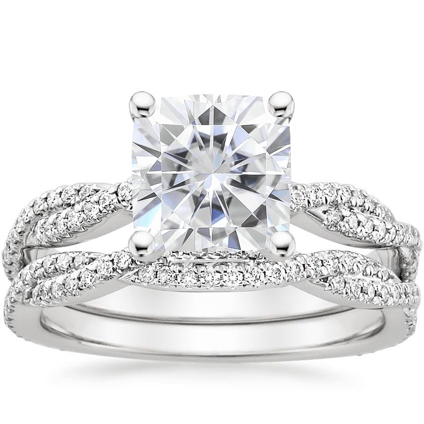18KW Moissanite Petite Luxe Twisted Vine Bridal Set (1/2 ct. tw.), top view