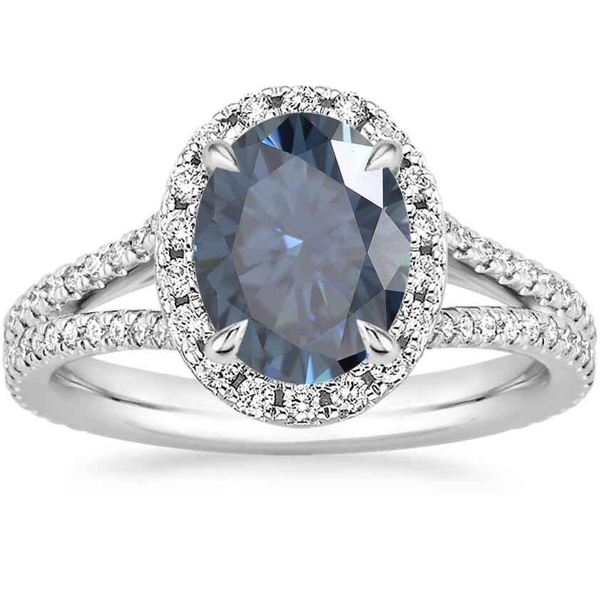 18K White Gold Fortuna Halo Diamond Ring (1/2 ct. tw.), large top view