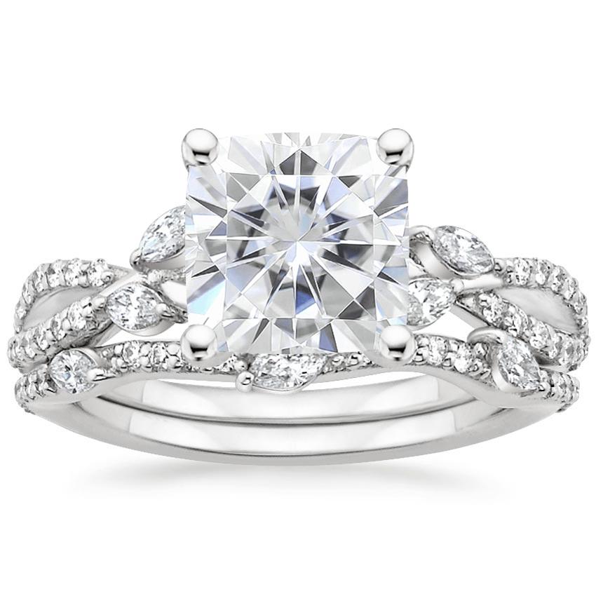 18KW Moissanite Luxe Willow Bridal Set (1/2 ct. tw.), top view