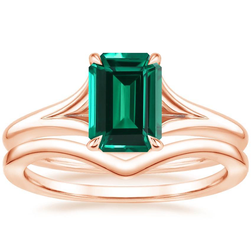 14K Rose Gold Reverie Ring with Chevron Ring