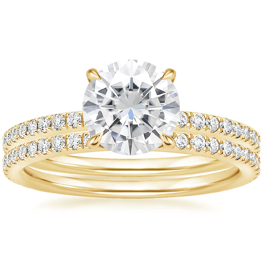 18KY Moissanite Luxe Ballad Perfect Fit Diamond Bridal Set, top view