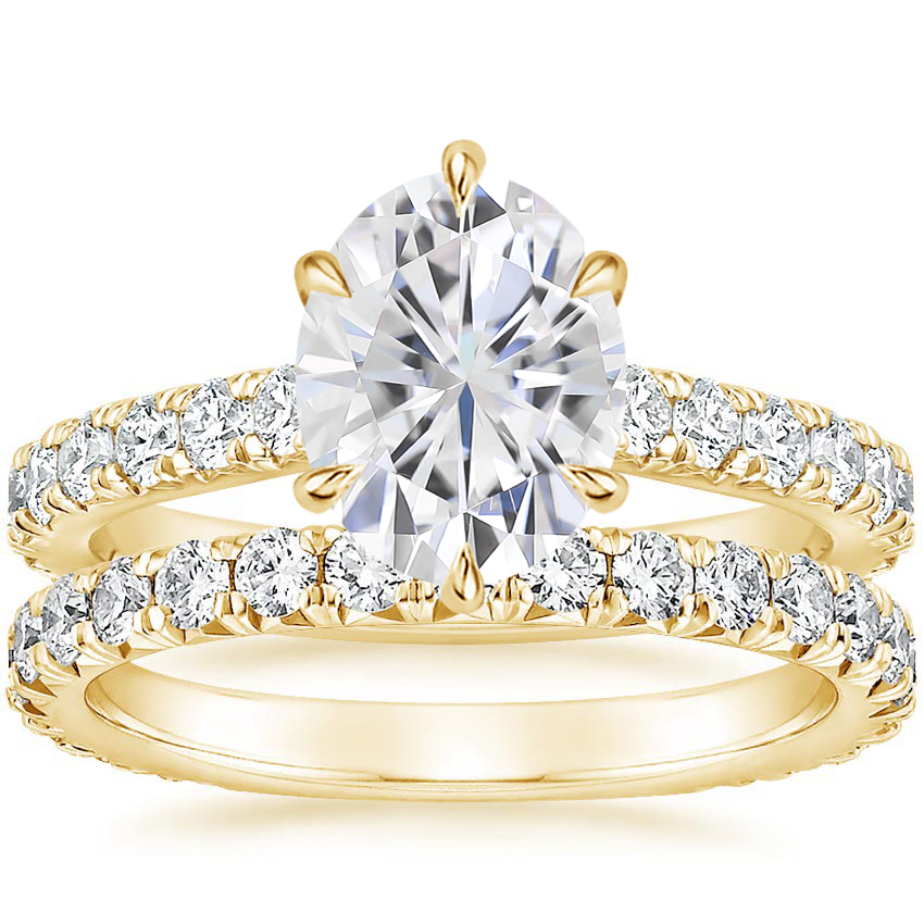 18KY Moissanite Luxe Sienna Diamond Bridal Set (1 1/8 ct. tw.), top view