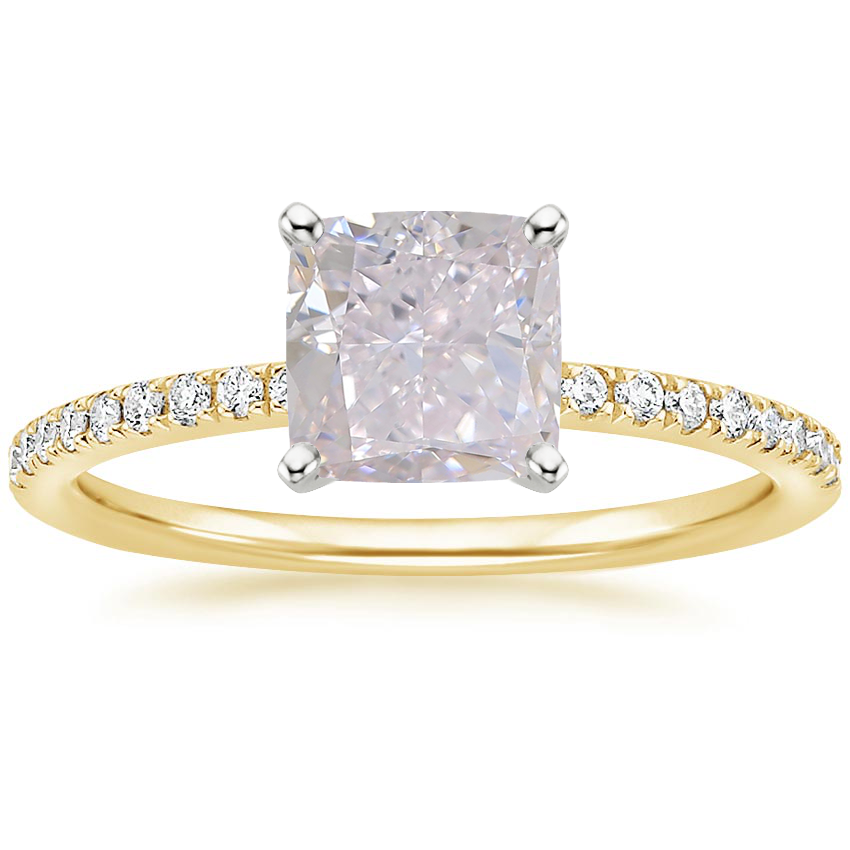 18K Yellow Gold Ballad Half Coverage Diamond Ring (1/8 ct. tw.), large top view