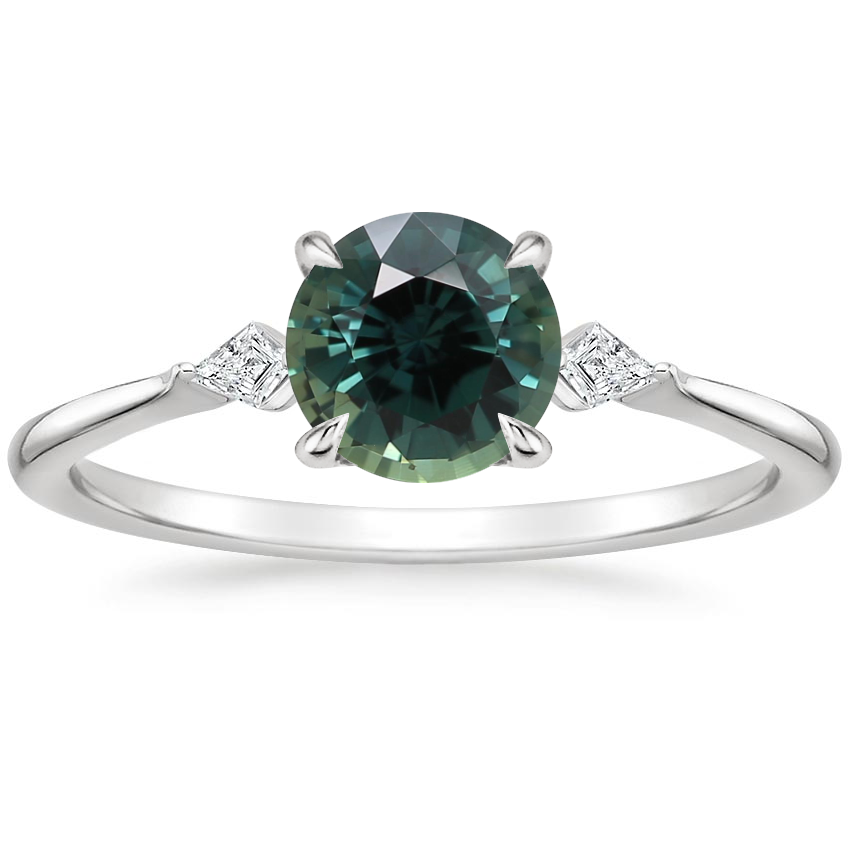 18K White Gold Petite Cometa Three Stone Diamond Ring, large top view