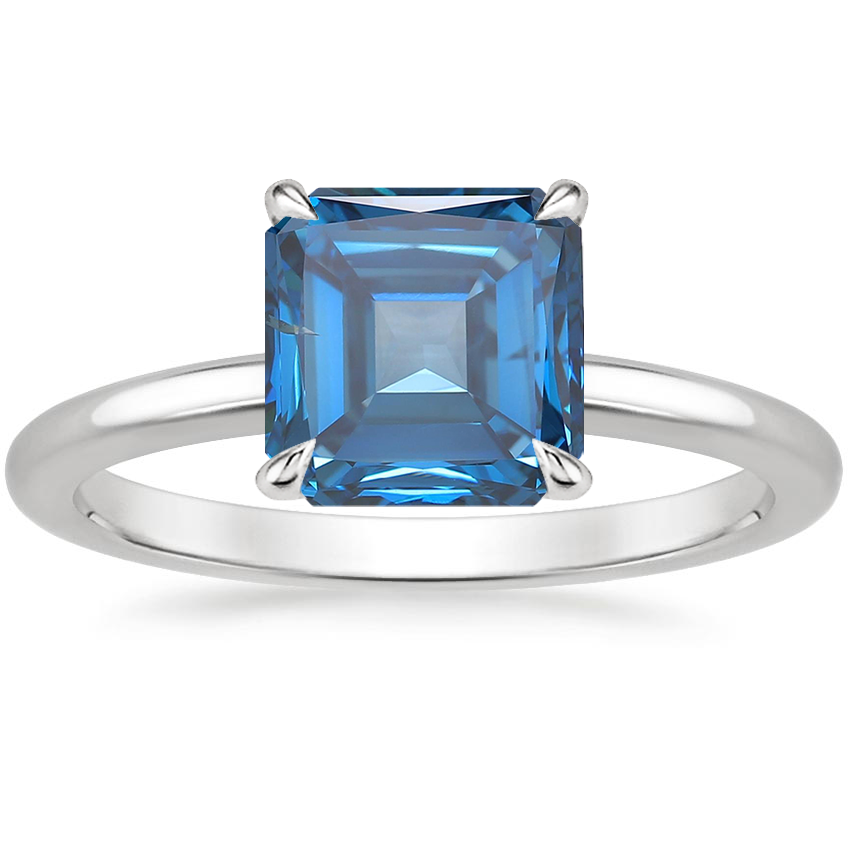 18K White Gold Elodie 1.8mm Solitaire Ring, large top view