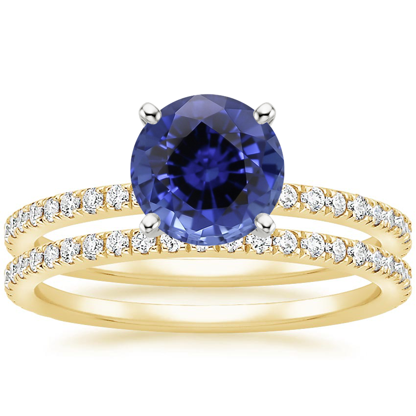 18KY Sapphire Luxe Ballad Bridal Set (1/2 ct. tw.), top view