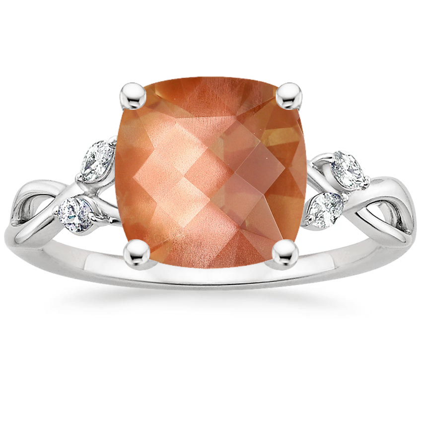 18K White Gold Willow Diamond Ring (1/8 ct. tw.), large top view