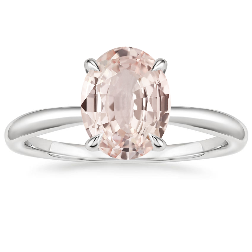 18K White Gold Freesia 2mm Solitaire Ring, large top view