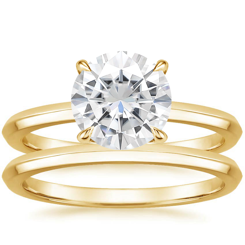 18KY Moissanite Hazel Bridal Set, top view