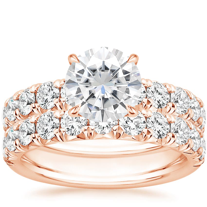 14KR Moissanite Ellora Diamond Bridal Set, top view
