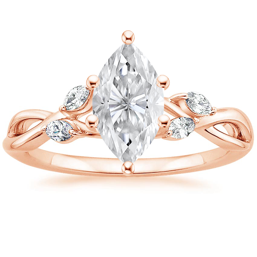14K Rose Gold Willow Diamond Ring (1/8 ct. tw.), large top view