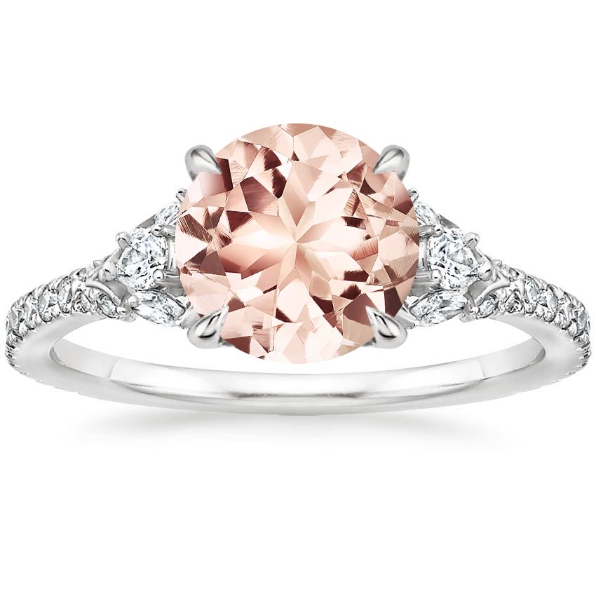 Morganite Ava Diamond Ring (1/2 ct. tw.) in 18K White Gold