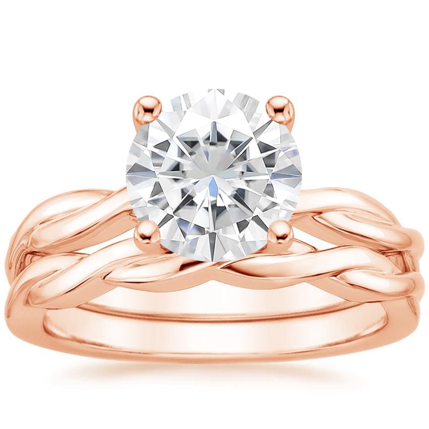 14KR Moissanite Twisted Vine Bridal Set, top view