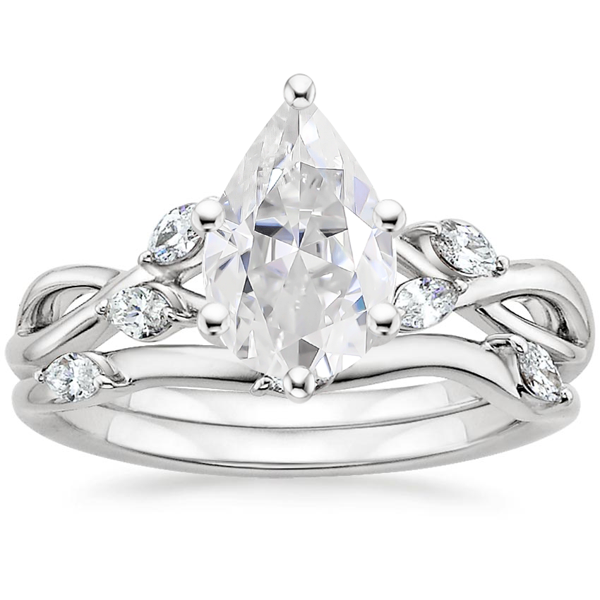 PT Moissanite Willow Bridal Set (1/4 ct. tw.), top view