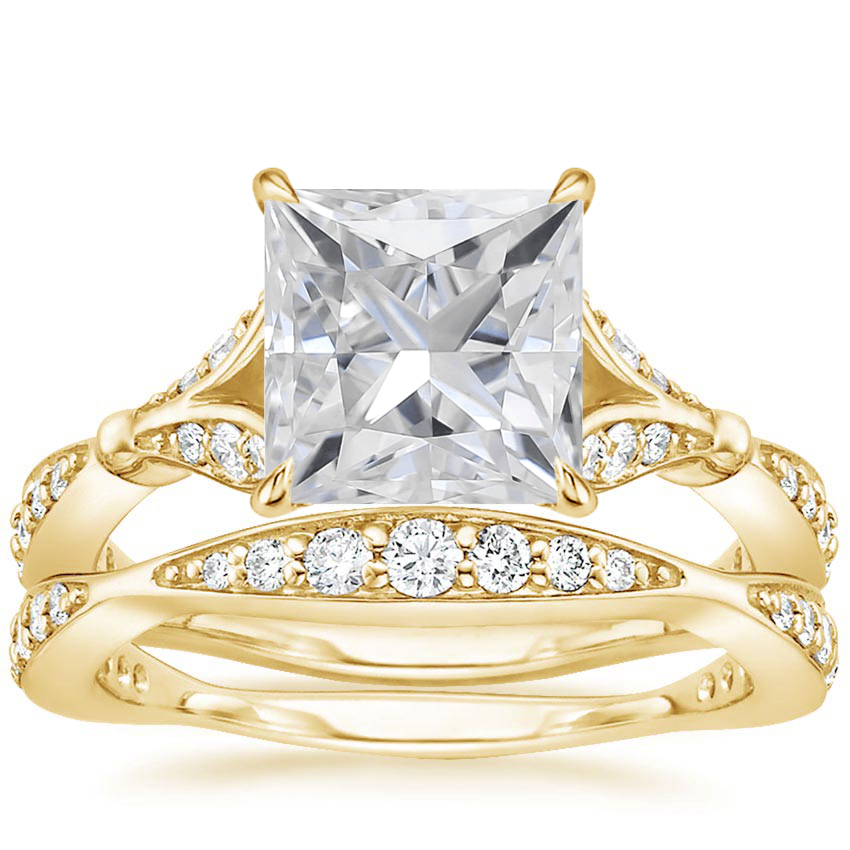 18KY Moissanite Zinnia Diamond Bridal Set (1/2 ct. tw.), top view