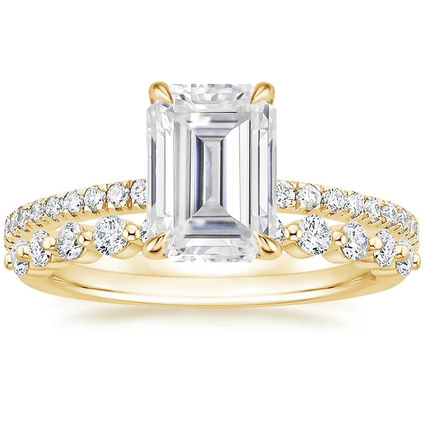 18K Yellow Gold Luxe Viviana Diamond Ring (1/3 ct. tw.) with Marseille Diamond Ring (1/3 ct. tw.)