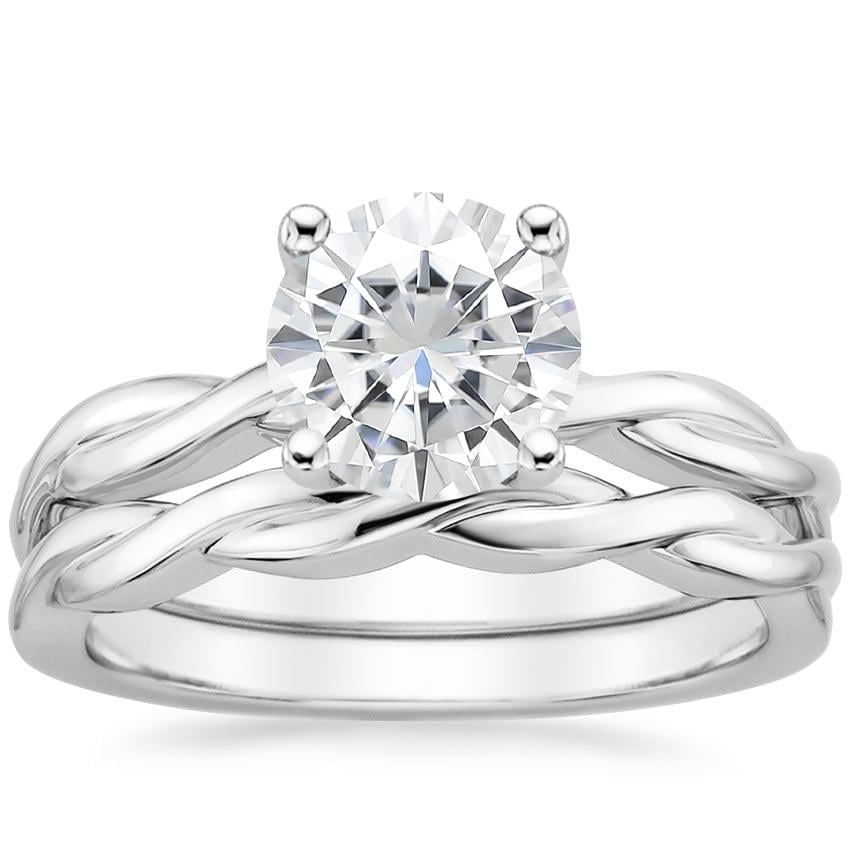 18KW Moissanite Twisted Vine Bridal Set, top view