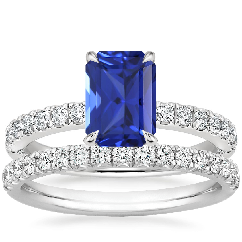 18K White Gold Luxe Heritage Diamond Ring (1/3 ct. tw.) with Amelie Diamond Ring (1/3 ct. tw.)