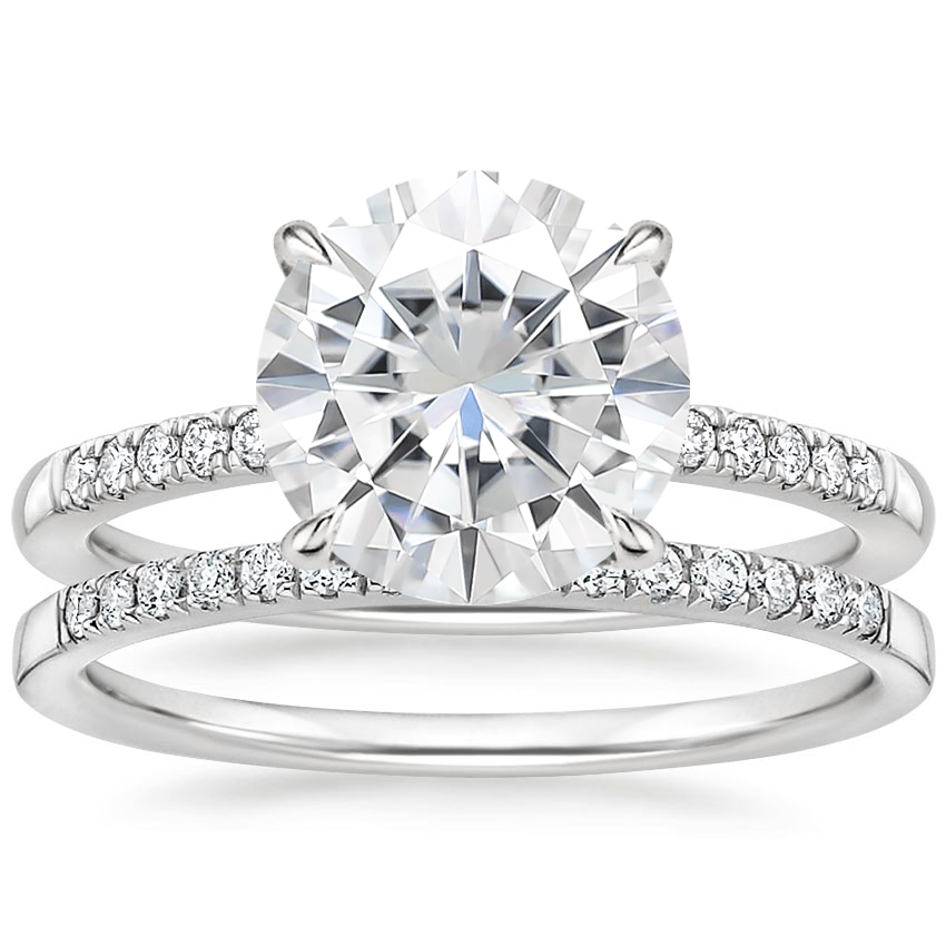 18KW Moissanite Petite Viviana Diamond Bridal Set (1/4 ct. tw.), top view
