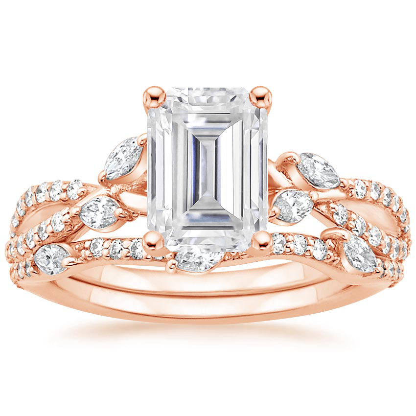 14KR Moissanite Luxe Willow Bridal Set (1/2 ct. tw.), top view