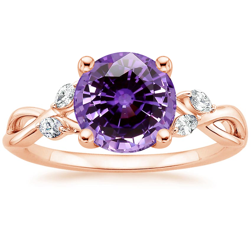 14K Rose Gold Willow Diamond Ring (1/8 ct. tw.), large top view