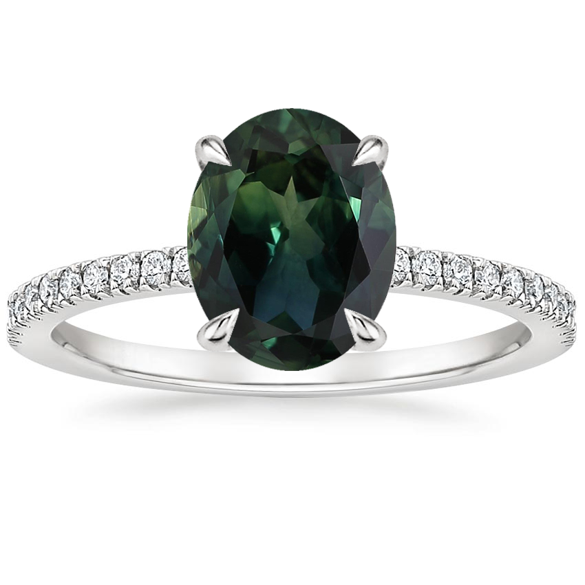 18K White Gold Viviana Half Coverage Diamond Ring, large top view