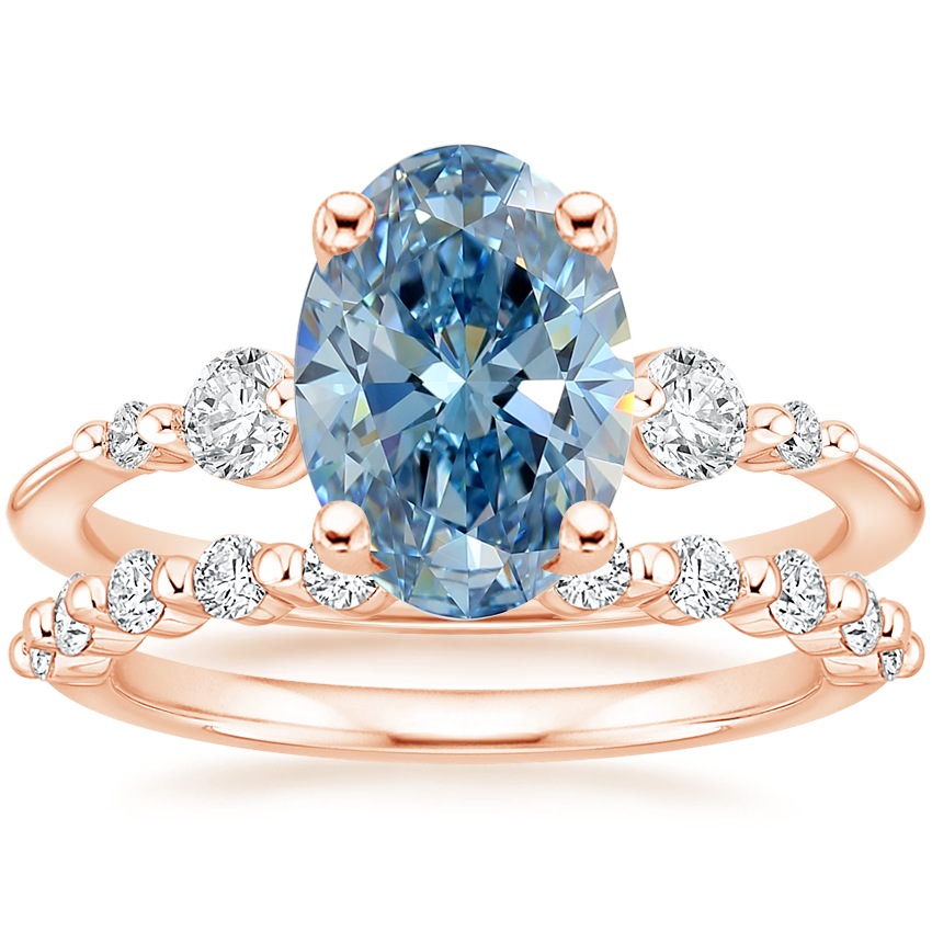 14K Rose Gold Cascade Diamond Ring with Marseille Diamond Ring (1/3 ct. tw.)