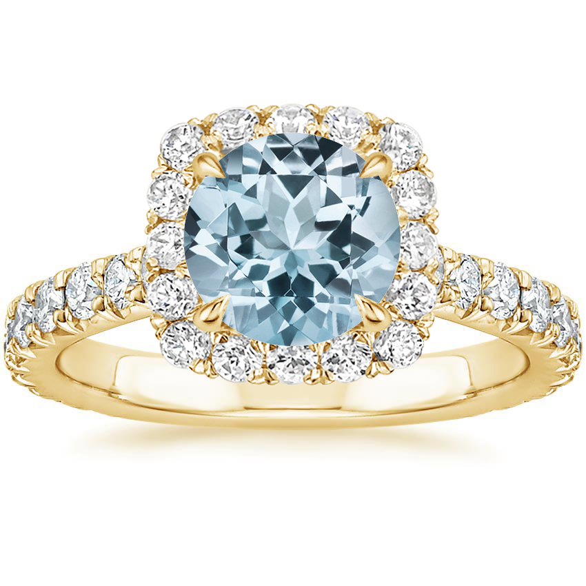 Aquamarine Estelle Diamond Ring (3/4 ct. tw.) in 18K Yellow Gold