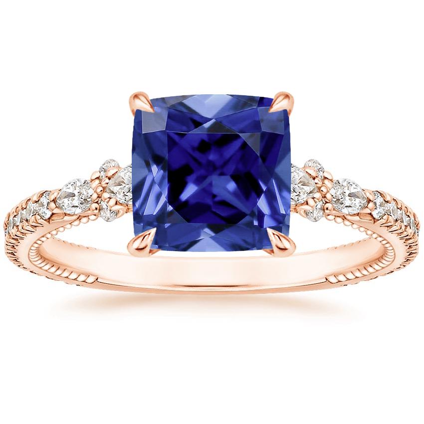 14K Rose Gold Primrose Diamond Ring, large top view