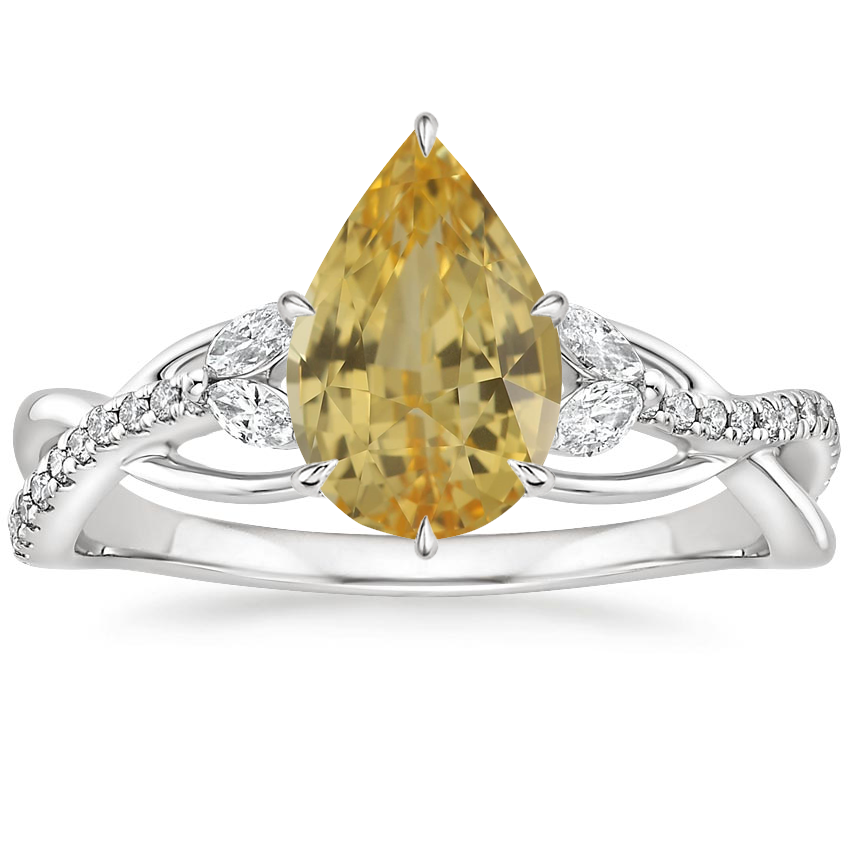 18K White Gold Garland Diamond Ring, large top view