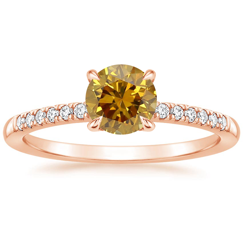 14K Rose Gold Viviana One-Quarter Coverage Diamond Ring, large top view
